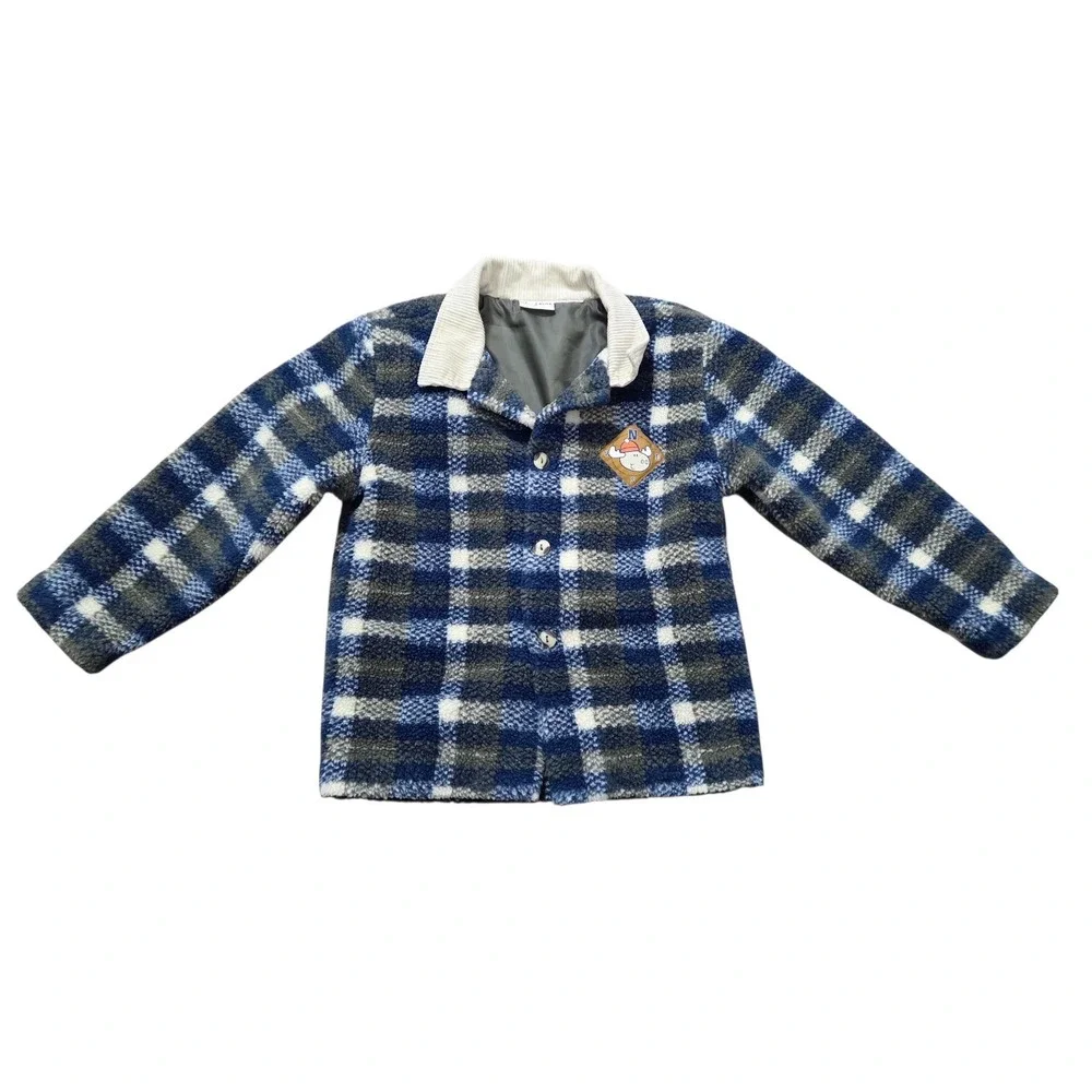 B.T.‎ Kids Boys 4T Coat Jacket Plaid Fleece Corduroy Collar Lined Warm Soft